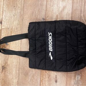 Brooks Black Quilted Tote Bag with zippers
